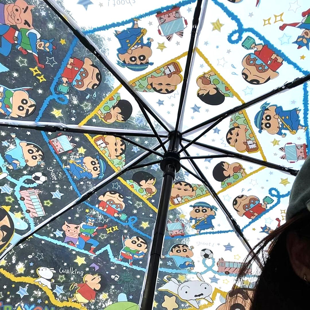 Crayon Shin-Chan & Anime Figure Transparent Foldable Ultraviolet-proof Portable Manual Umbrella