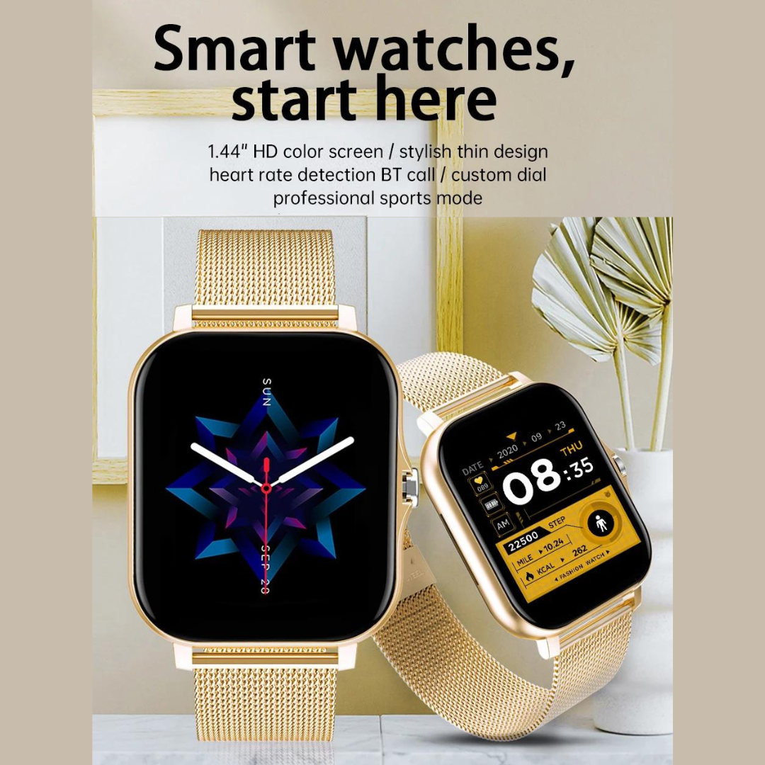 Smart Watch Android iOS Large 1.44'' Inch Color Screen Bluetooth Call Making Sleep Heart Rate Monitoring Sports Watch