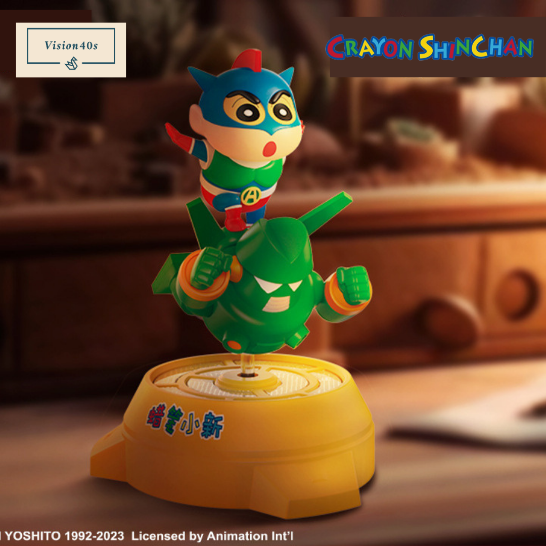 Crayon Shin-Chan & Kantam Robot 3D Rotating 3-Level Adjustable Lighting LED Nightlight Bedside Lamp