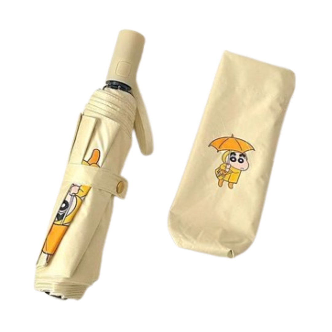 Crayon Shin-Chan Raincoat Print Dual-Propose Foldable Sunshade UV Protection UPF50+ Portable Umbrella
