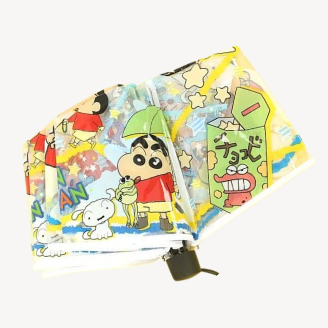 Crayon Shin-Chan & Anime Figure Transparent Foldable Ultraviolet-proof Portable Manual Umbrella