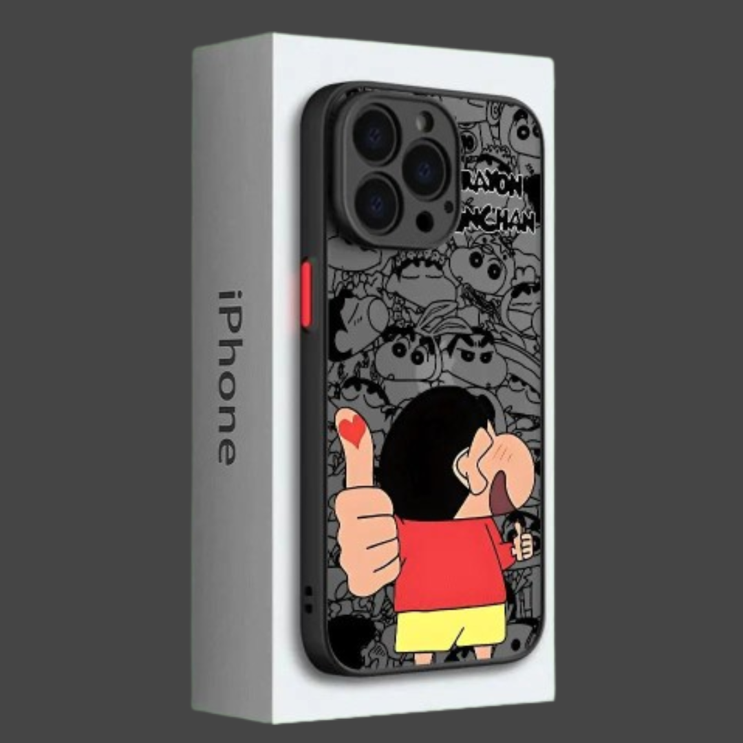 Crayon Shin-Chan Love Thumb Luxury Matte Anti-Scratch Non-Slip Shockproof Bumper Phone Case