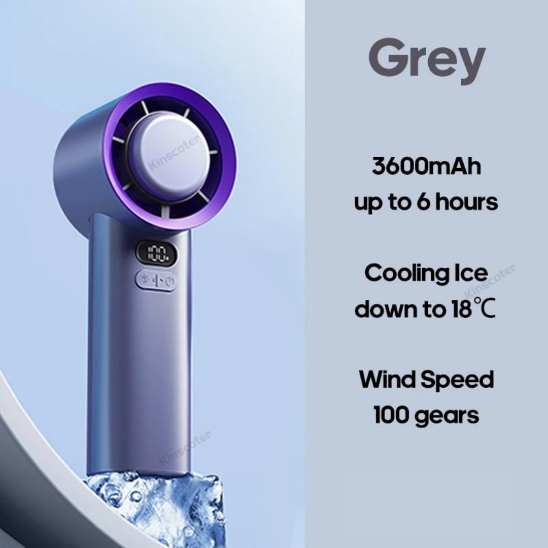 Ice Cooler Turbo Fan 100 Wind Speeds Adjustable Mini Portable Handheld Fan Electric Eyelash Fan