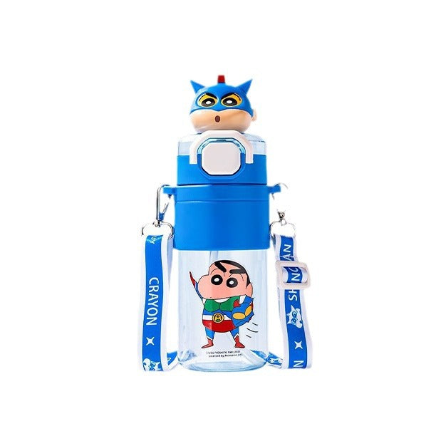 Crayon Shin-Chan & Buriburizaemon Tritan Leak-Proof One-Touch Lid Adjustable & Removable Straw Water Bottle 650ml