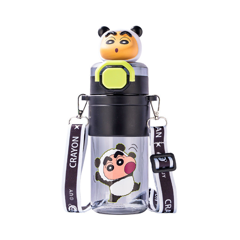 Crayon Shin-Chan & Buriburizaemon Tritan Leak-Proof One-Touch Lid Adjustable & Removable Straw Water Bottle 650ml
