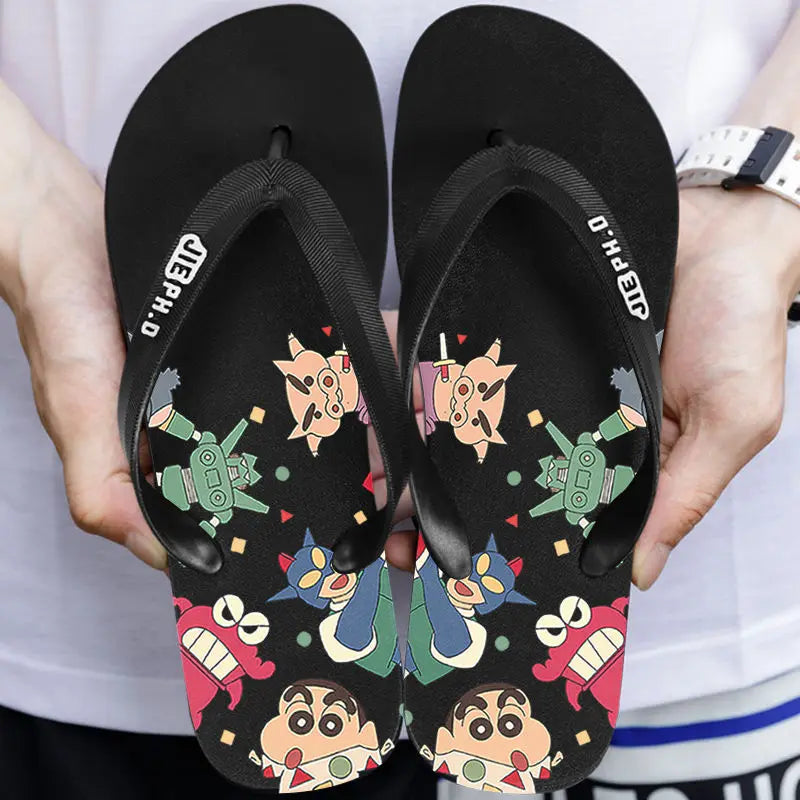 Crayon Shin-Chan & Anime Figure Flip Flops Lightweight Anti-slip Wear-resistant Sandals
