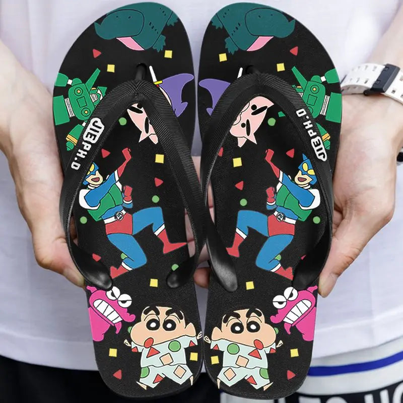 Crayon Shin-Chan & Anime Figure Flip Flops Lightweight Anti-slip Wear-resistant Sandals