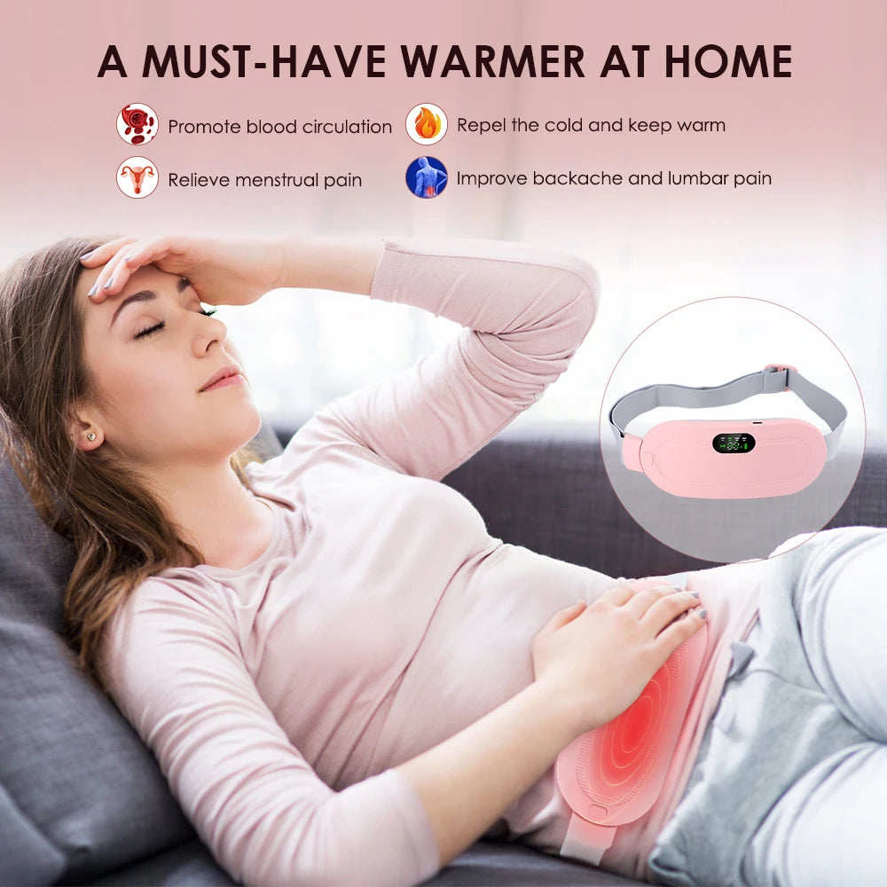 Menstrual Heating Self Massager Portable Stomach Warming Belt Thermal Massager Period Pain Relief