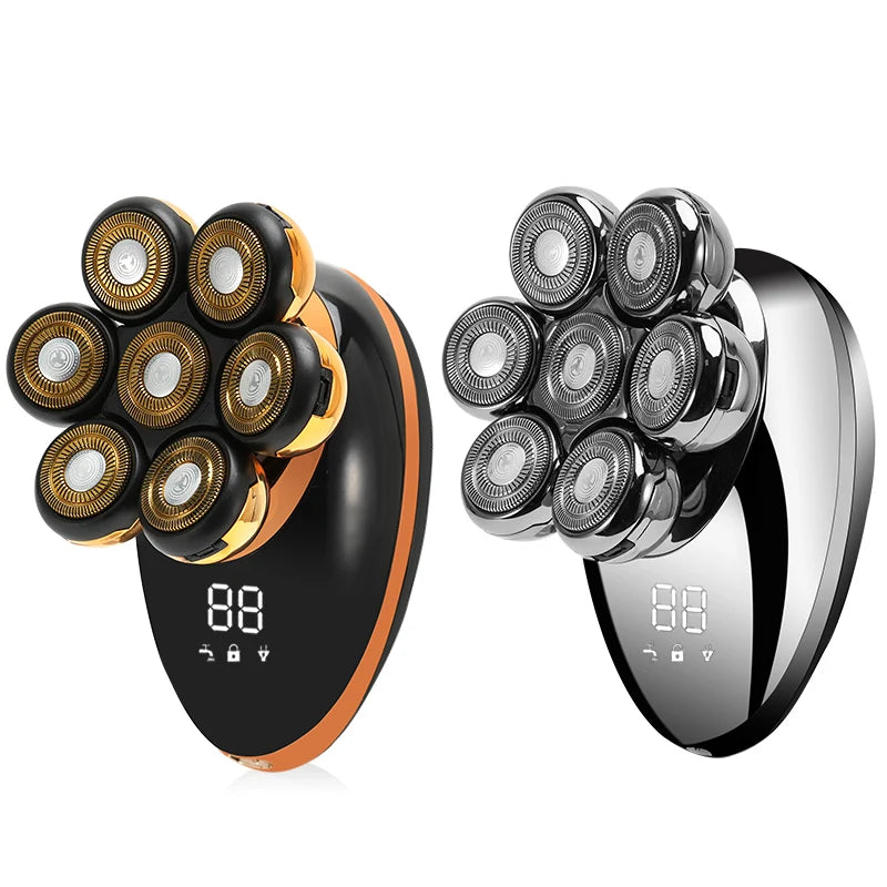 7D Floating Men Rechargeable LCD Display Electric Shaver Bald Head Shaving Machine Wet Dry Beard Hair Trimmer Electric Razor