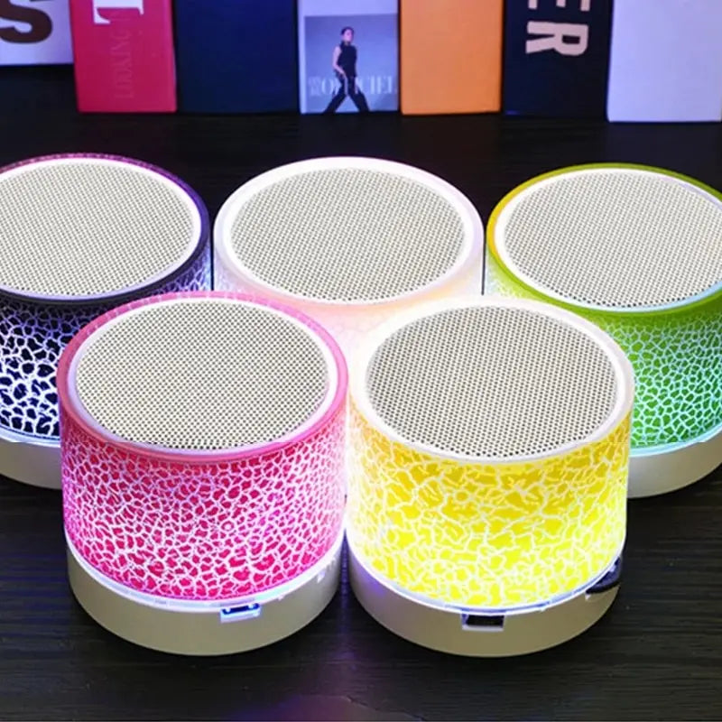 Mini Wireless Speaker Bluetooth Colorful Dancing LED Light Speaker TF Card USB Subwoofer Portable MP3 Music Sound Column
