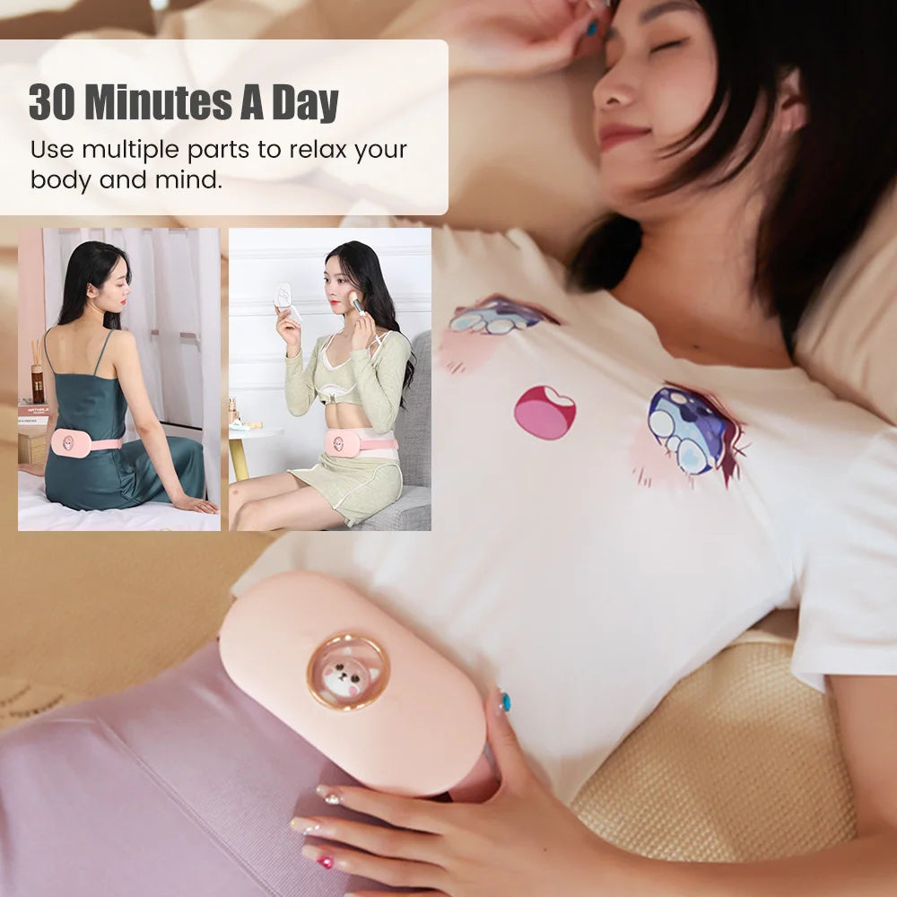 Menstrual Heating Self Massager Portable Stomach Warming Belt Thermal Massager Period Pain Relief