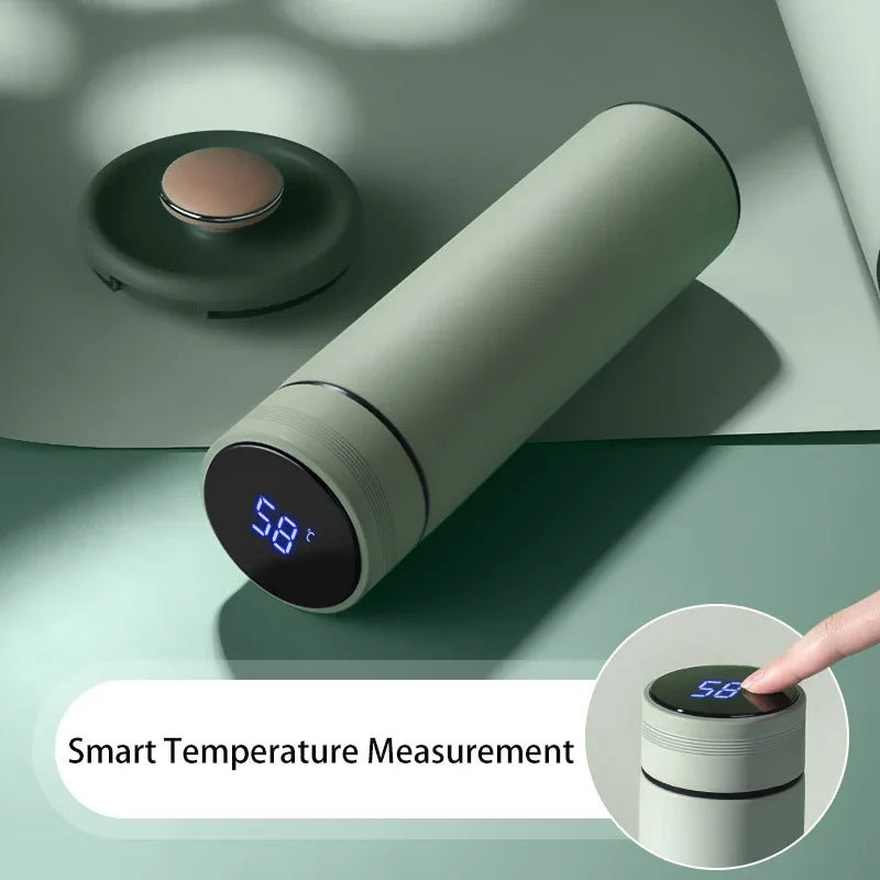 Thermos Smart Temperature Display Insulated Stainless Steel Anti-Slip Vacuum Flask 500ml