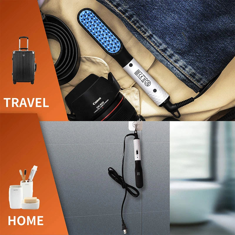 Electric Negative Ion Heating Comb for Men Beard Hair Straightening Brush Wet Dry Use Quick Hair Styler