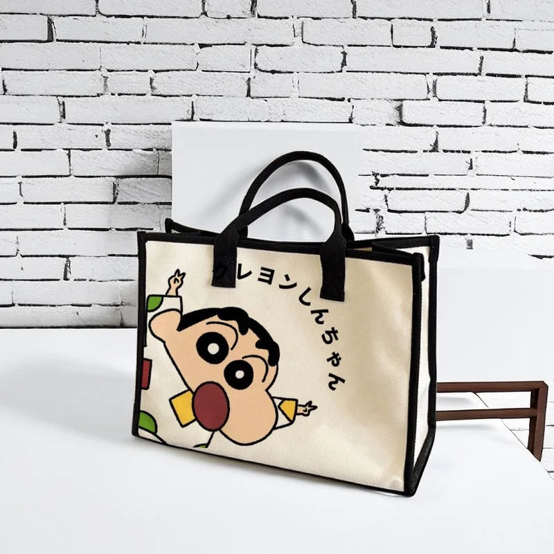 Crayon Shin-Chan Japanese-Style Dirt-Resistant 3D Canvas Shoulder Tote Bag