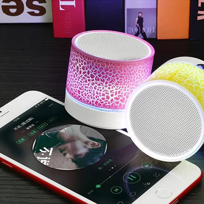 Mini Wireless Speaker Bluetooth Colorful Dancing LED Light Speaker TF Card USB Subwoofer Portable MP3 Music Sound Column