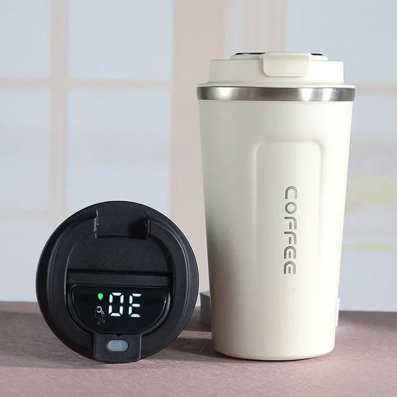 Thermos LCD Temperature Display Stainless Steel Insulated Coffee Mug Coffee Cup Vacuum Flask Thermal Tumbler 380/510ml