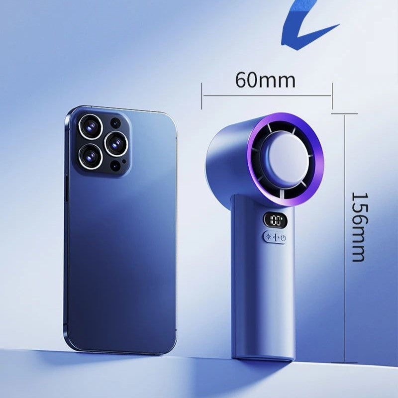 Ice Cooler Turbo Fan 100 Wind Speeds Adjustable Mini Portable Handheld Fan Electric Eyelash Fan