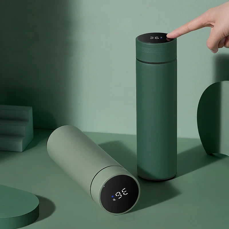 Thermos Smart Temperature Display Insulated Stainless Steel Anti-Slip Vacuum Flask 500ml