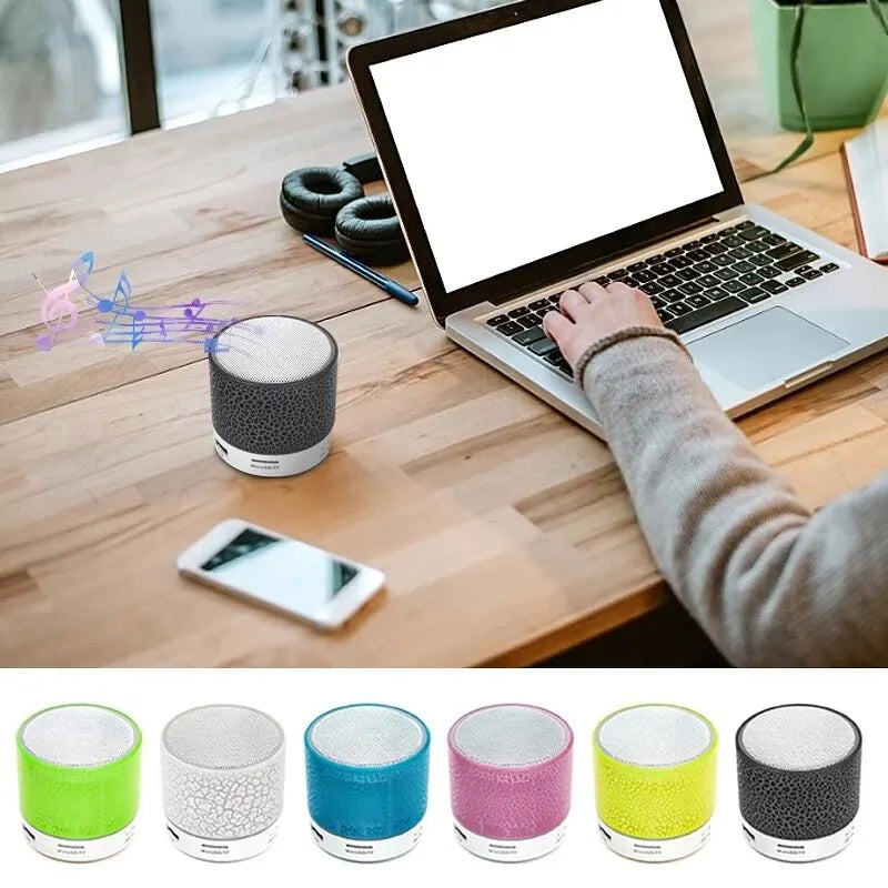 Mini Wireless Speaker Bluetooth Colorful Dancing LED Light Speaker TF Card USB Subwoofer Portable MP3 Music Sound Column