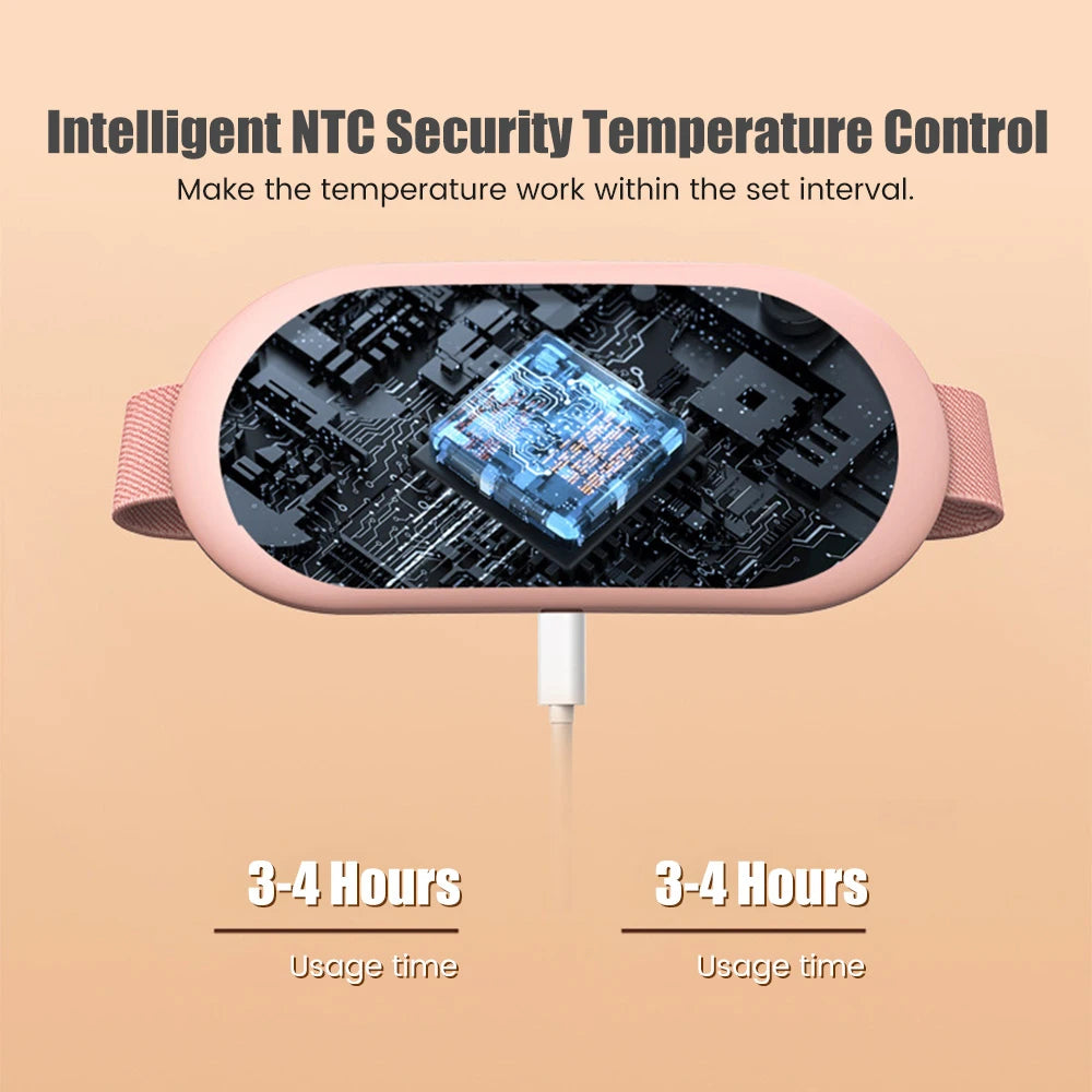 Menstrual Heating Self Massager Portable Stomach Warming Belt Thermal Massager Period Pain Relief