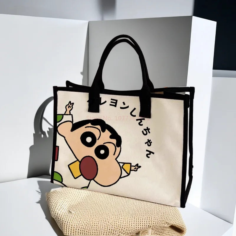 Crayon Shin-Chan Japanese-Style Dirt-Resistant 3D Canvas Shoulder Tote Bag