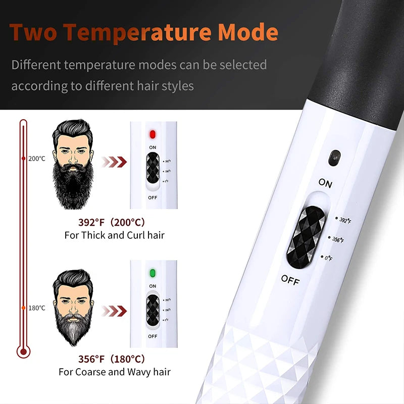 Electric Negative Ion Heating Comb for Men Beard Hair Straightening Brush Wet Dry Use Quick Hair Styler