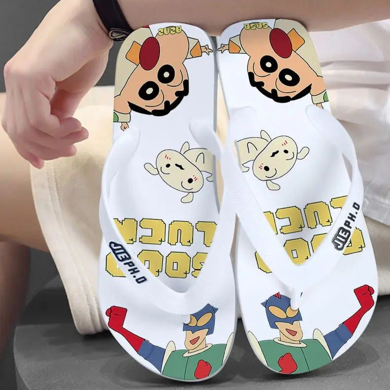 Crayon Shin-Chan & Anime Figure Flip Flops Lightweight Anti-slip Wear-resistant Sandals