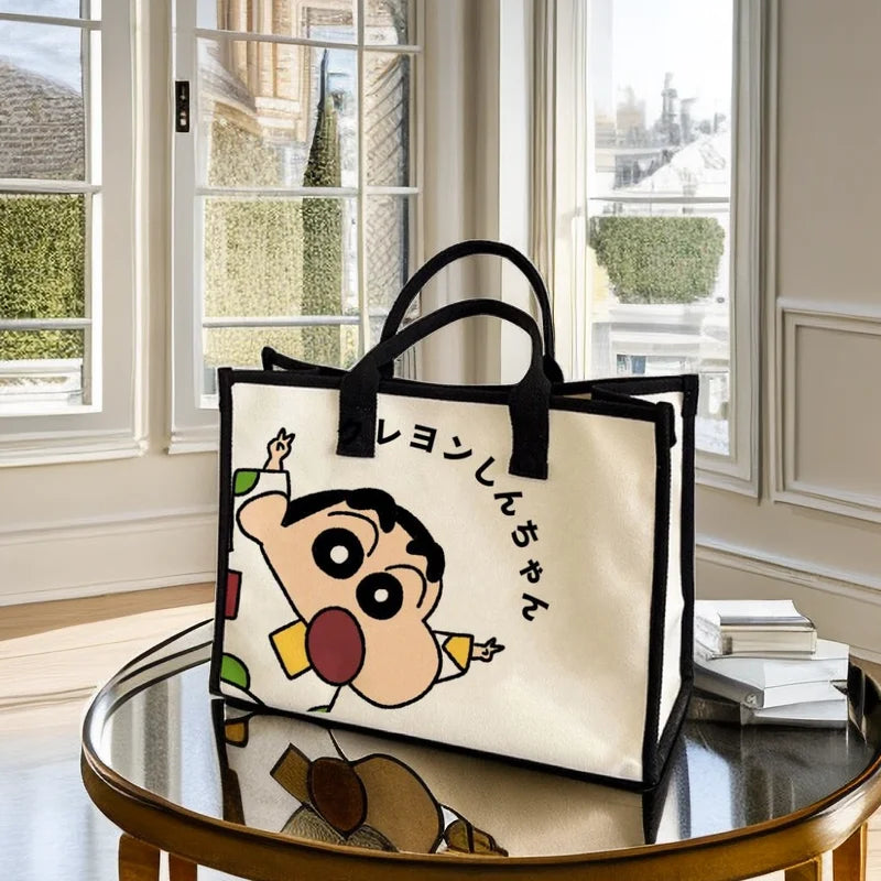 Crayon Shin-Chan Japanese-Style Dirt-Resistant 3D Canvas Shoulder Tote Bag