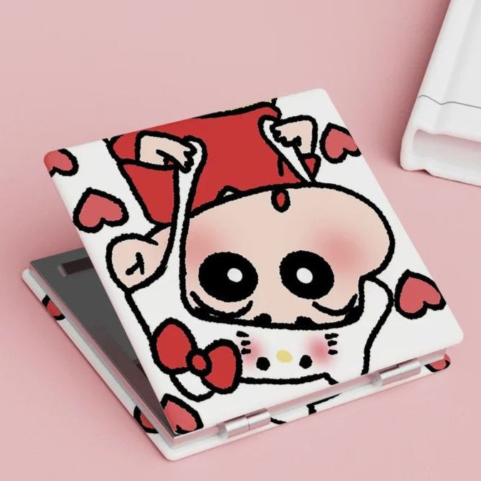 Crayon Shin-Chan & Girlfriend Tamiko Kaneari Two-Sided Foldable Mini Mirror Portable Makeup Mirror