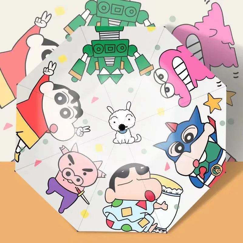 Crayon Shin-Chan Sleeping Pillow Megaphone & Anime Figure Foldable UV Protection UPF50+ Portable Sunshade Umbrella