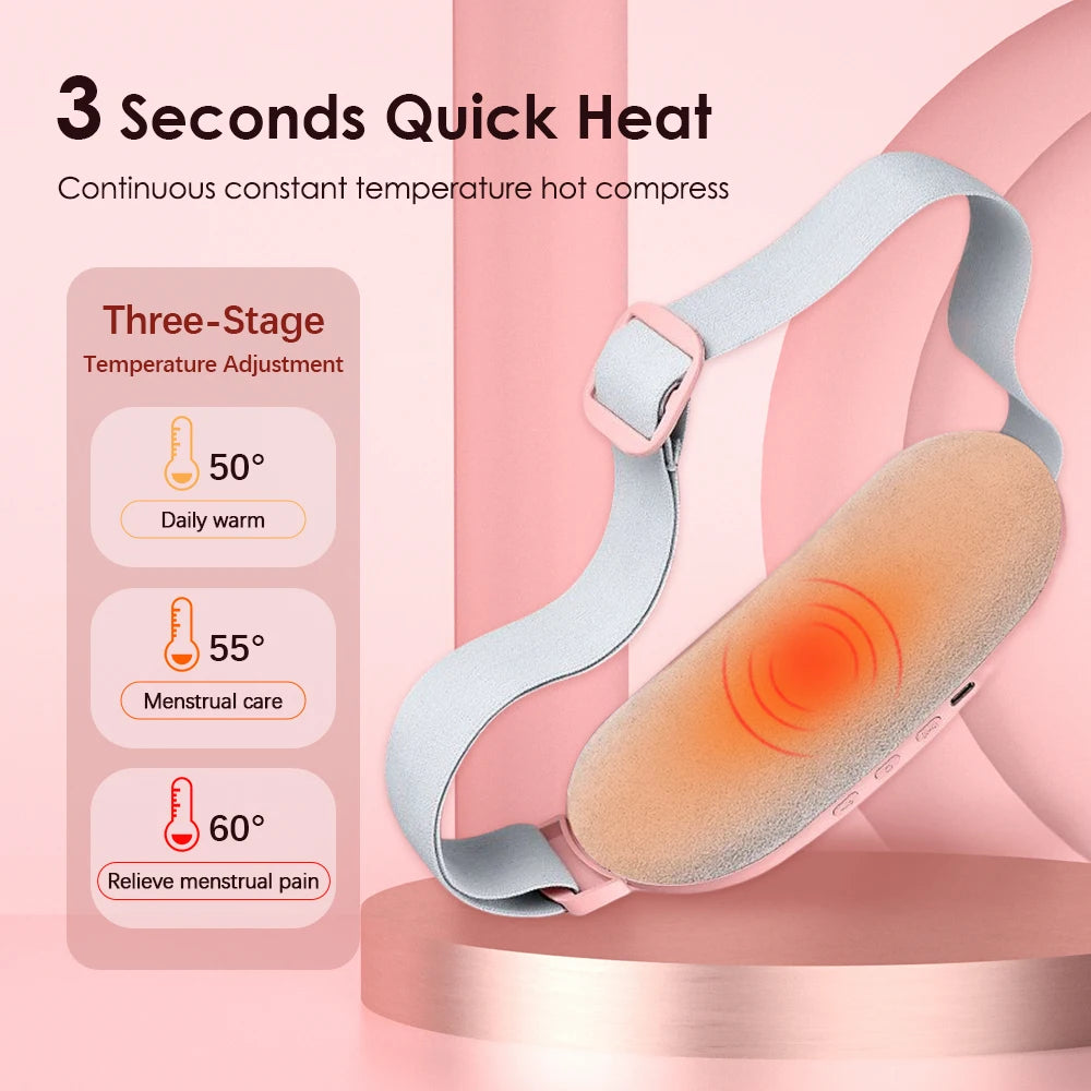 Menstrual Heating Self Massager Portable Stomach Warming Belt Thermal Massager Period Pain Relief