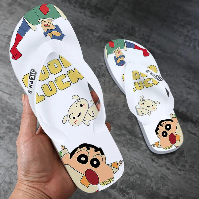 Crayon Shin-Chan & Anime Figure Flip Flops Lightweight Anti-slip Wear-resistant Sandals