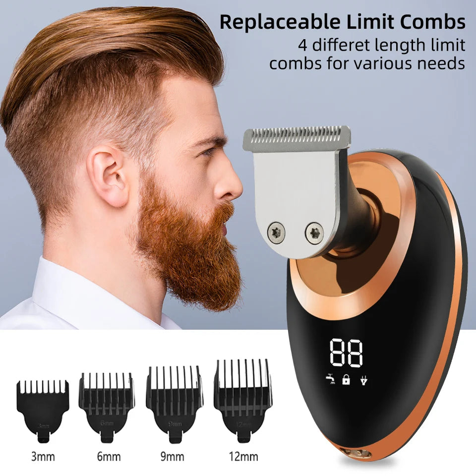 7D Floating Men Rechargeable LCD Display Electric Shaver Bald Head Shaving Machine Wet Dry Beard Hair Trimmer Electric Razor