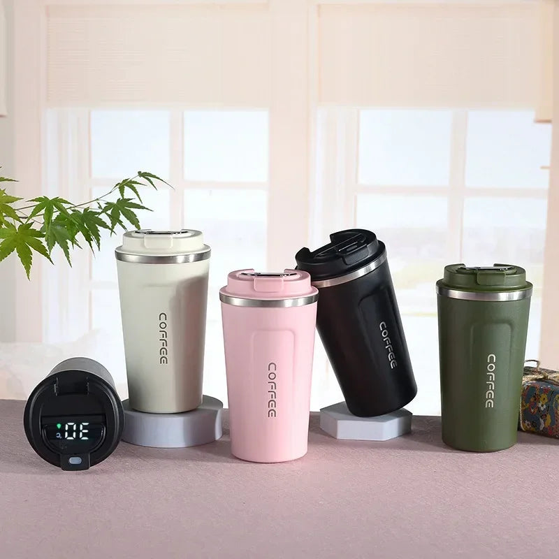 Thermos LCD Temperature Display Stainless Steel Insulated Coffee Mug Coffee Cup Vacuum Flask Thermal Tumbler 380/510ml