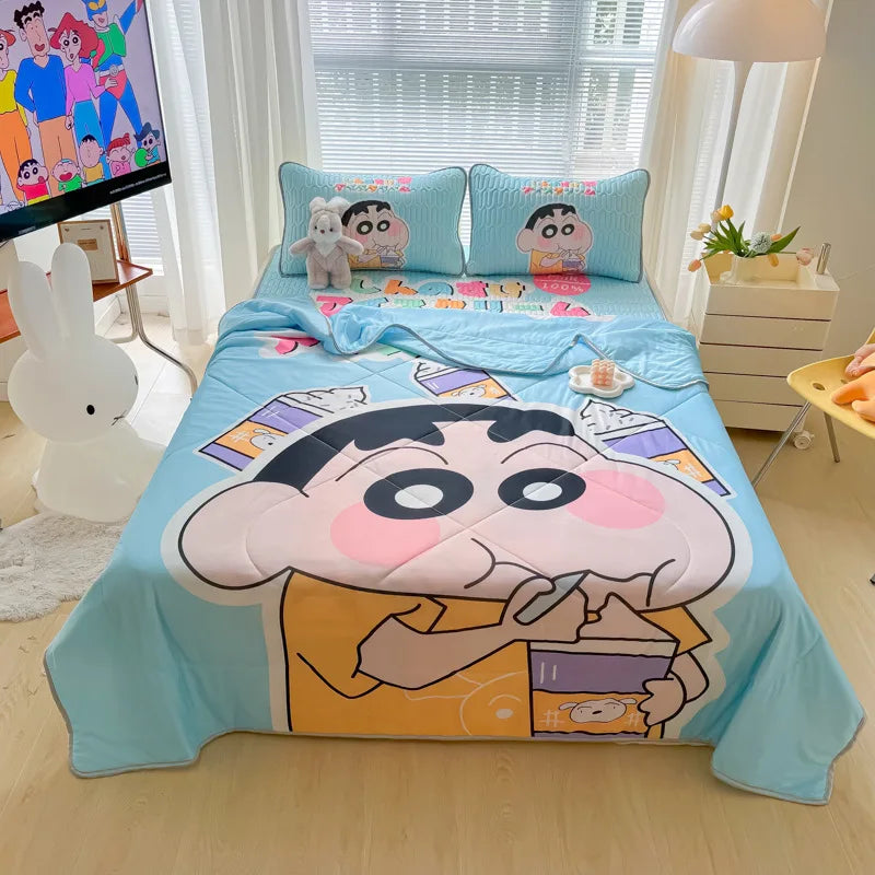 Crayon Shin-Chan Latex Mat Summer Set Skin Friendly Pillowcase Quilt Set