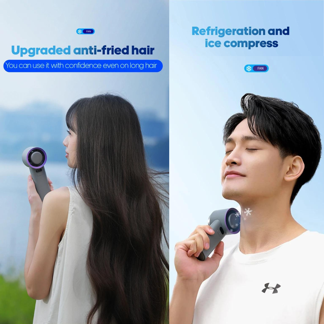Ice Cooler Turbo Fan 100 Wind Speeds Adjustable Mini Portable Handheld Fan Electric Eyelash Fan