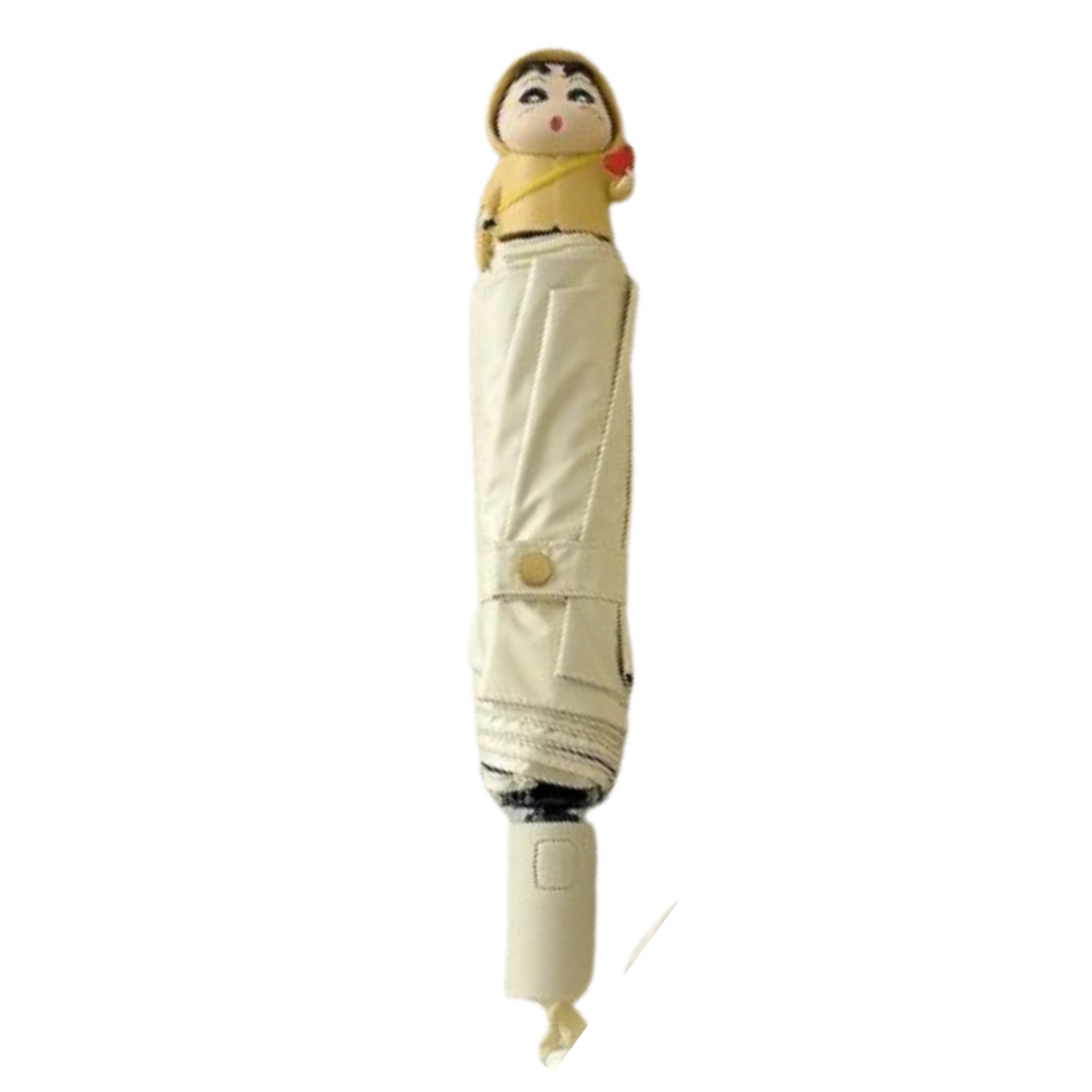 Crayon Shin-Chan 3D Raincoat Figure Dual-Propose Foldable Sunshade UV Protection UPF50+ Portable Umbrella