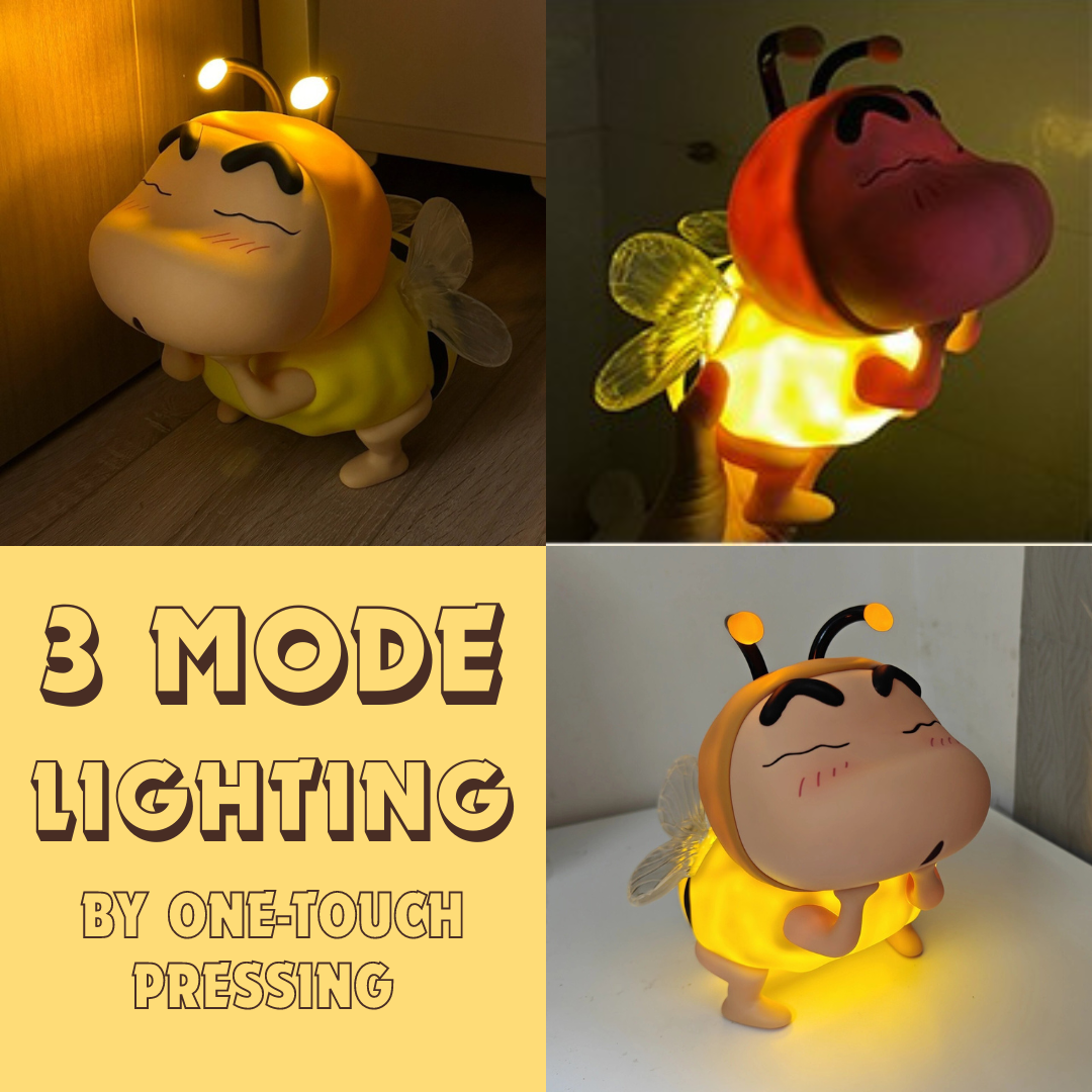Crayon Shin-Chan 3D Bee Cosplay 3-Mode Lighting LED Nightlight Bedside Lamp