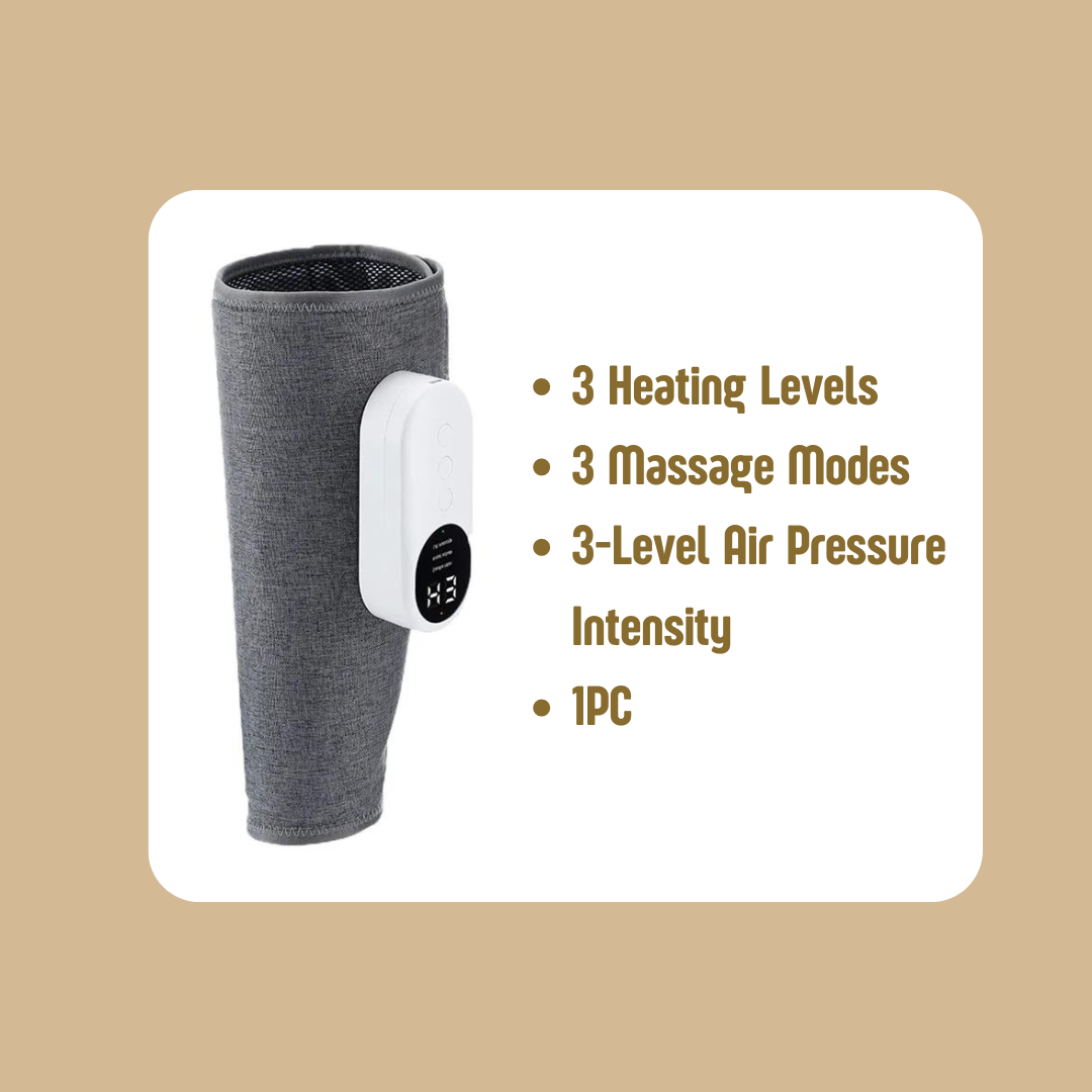 360° Air Pressure Wireless 3-Mode Calf Massager 3-Level Heating Leg Muscle Relaxation & Shaping