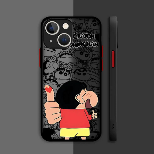 Crayon Shin-Chan Love Thumb Luxury Matte Anti-Scratch Non-Slip Shockproof Bumper Phone Case