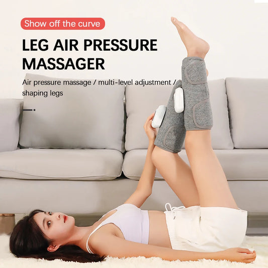 360° Air Pressure Wireless 3-Mode Calf Massager 3-Level Heating Leg Muscle Relaxation & Shaping