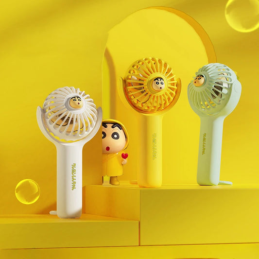 Crayon Shin-Chan 3-Gear Wind Speed Rotatable Mini Handheld Fan Portable USB Charging Hanging Ring Stand