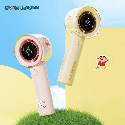 Crayon Shin-Chan Digital Display 5-Gear Strong Wind Turbine Portable Mini Handheld Fan USB Charging Desktop Fan