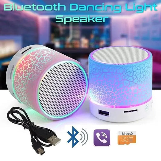 Mini Wireless Speaker Bluetooth Colorful Dancing LED Light Speaker TF Card USB Subwoofer Portable MP3 Music Sound Column