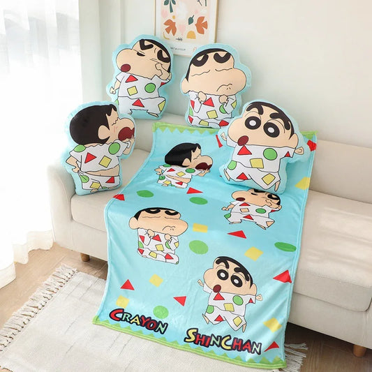 Crayon Shin-Chan Home or Car Plump Cushion Sleeping Pillow & Blanket