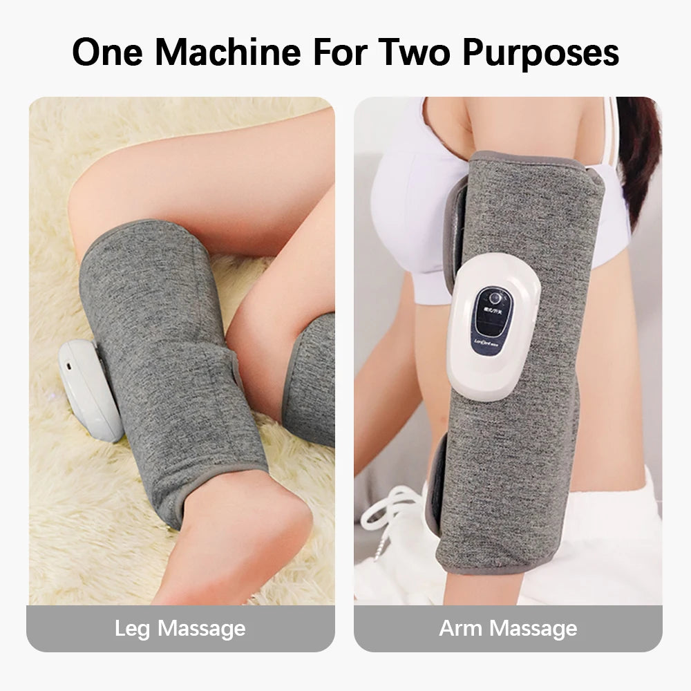 360° Air Pressure Wireless 3-Mode Calf Massager 3-Level Heating Leg Muscle Relaxation & Shaping