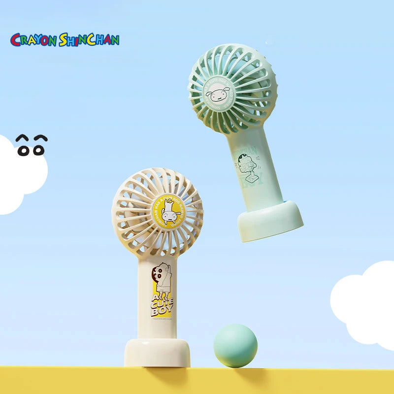 Crayon Shin-Chan Lightweight 3-Gear Wind Speed Mini Handheld Fan Portable USB Charging Detachable Stand Base