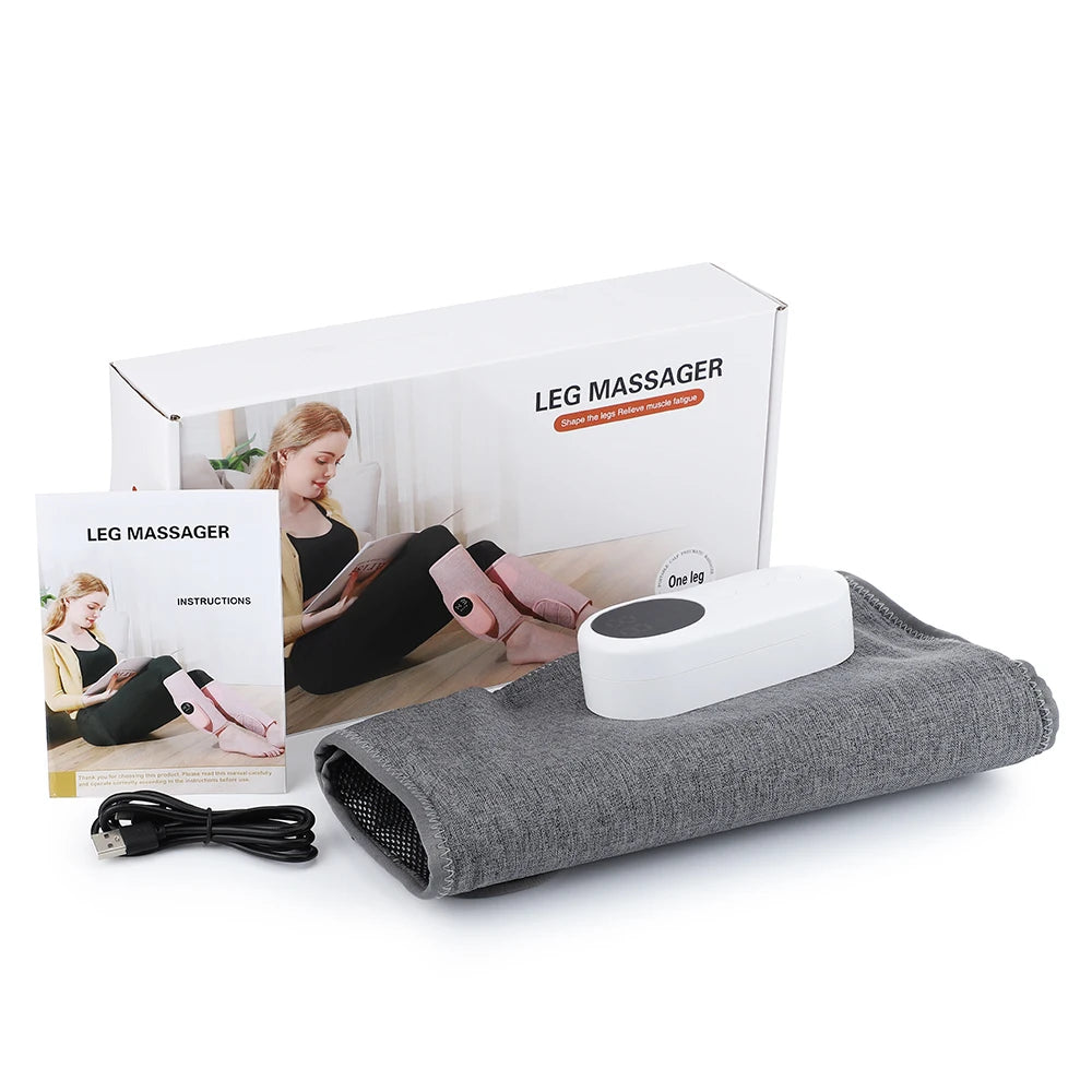 360° Air Pressure Wireless 3-Mode Calf Massager 3-Level Heating Leg Muscle Relaxation & Shaping