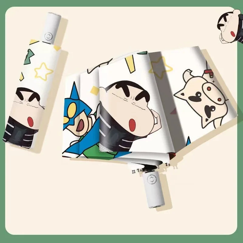 Crayon Shin-Chan Sleeping Pillow Megaphone & Anime Figure Foldable UV Protection UPF50+ Portable Sunshade Umbrella