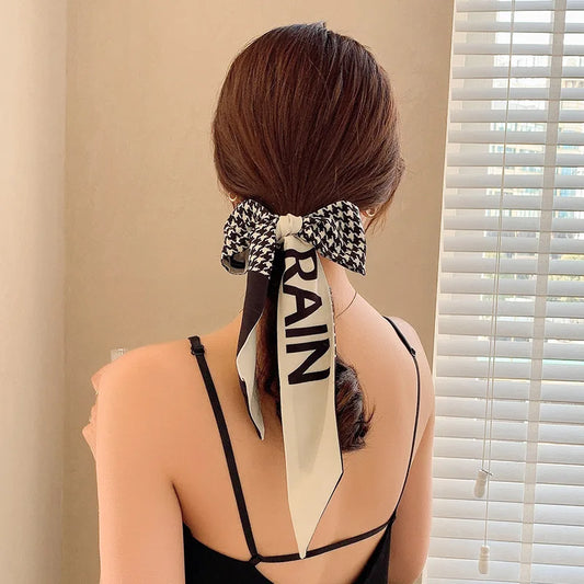 Korean Silk Hair Scarf Hair Ribbon Neck Bow Hair Accessories